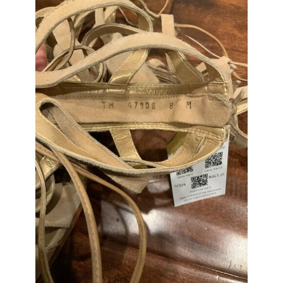 Stuart Weitzman Tan Suede Strappy Gladiator Block Heel Sandals, Size 8 (US) - Picture 7 of 7